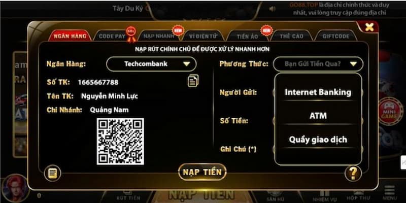 Một số lưu ý khi nạp tiền Go88